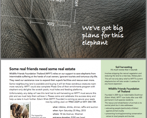 Fundraising party for WFFT elephants in Sydney!